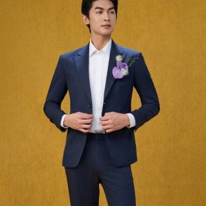 Áo Vest Tím Than Kẻ Sọc Nhỏ Biluxury 8AVBS401TTT Và Quần Âu 8QAUS401TTT